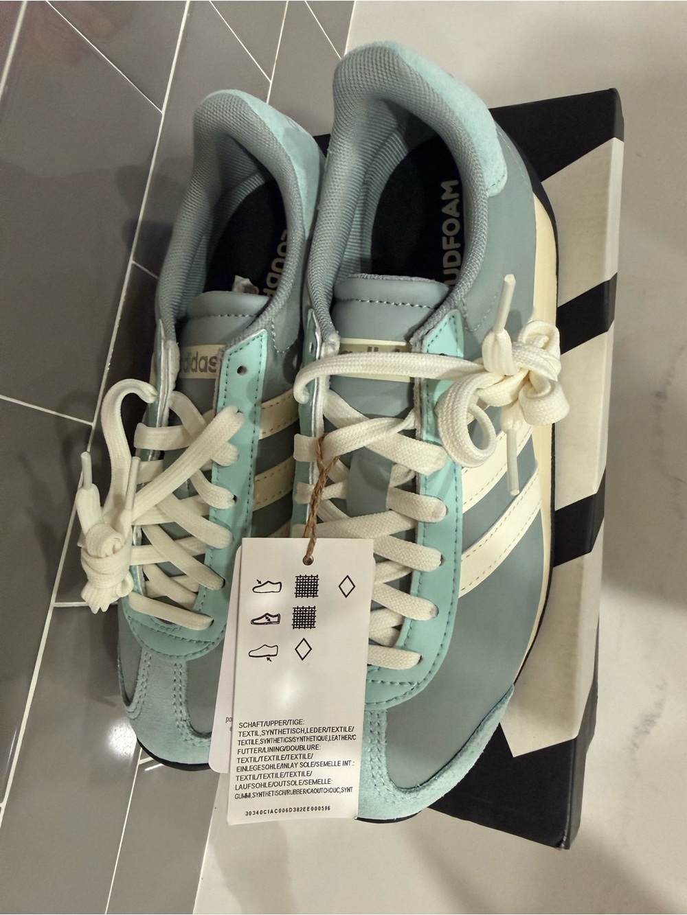 adidas Women’s Sneakers in Light Teal and Cream